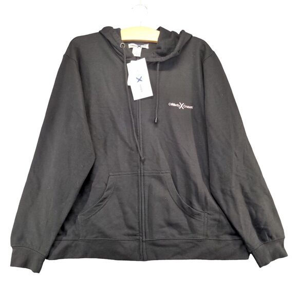 Celebrity Cruises Women's French Terry Hoodie XL Black Embroidered W/Tags - Picture 1 of 14